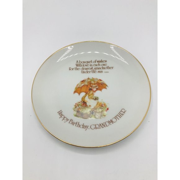 Vintage Lasting Memories Holly Hobbie Happy Birthday Grandmother porcelain plate - Picture 1 of 4